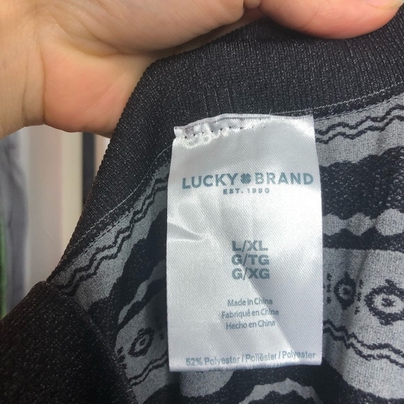 Lucky Brand Leggings Stiped Black Gray L/XL - Picture 3 of 4